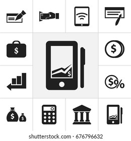 Set Of 12 Editable Investment Icons. Includes Symbols Such As Edifice, Greenback, Tax And More. Can Be Used For Web, Mobile, UI And Infographic Design.