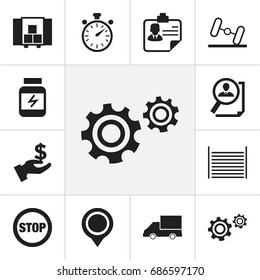 Set Of 12 Editable Mixed Icons. Includes Symbols Such As Van, Protein, Stop And More. Can Be Used For Web, Mobile, UI And Infographic Design.