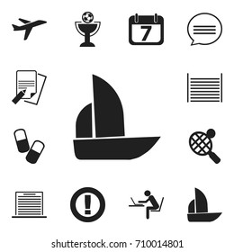 Set Of 12 Editable Mixed Icons. Includes Symbols Such As Aircraft, Drug, Caution And More. Can Be Used For Web, Mobile, UI And Infographic Design.