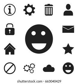 Set Of 12 Editable Network Icons. Includes Symbols Such As Home, Settings, Deny And More. Can Be Used For Web, Mobile, UI And Infographic Design.