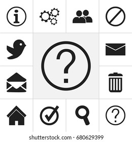 Set Of 12 Editable Network Icons. Includes Symbols Such As Magnifier, Group And More. Can Be Used For Web, Mobile, UI And Infographic Design.