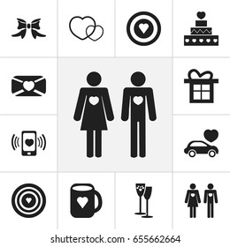 Set Of 12 Editable Passion Icons. Includes Symbols Such As Car, Mail, Celebration And More. Can Be Used For Web, Mobile, UI And Infographic Design.