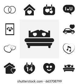 Set Of 12 Editable Passion Icons. Includes Symbols Such As Happy, Romance, Confession And More. Can Be Used For Web, Mobile, UI And Infographic Design.