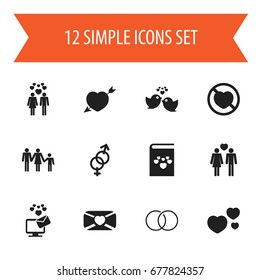 Set Of 12 Editable Passion Icons. Includes Symbols Such As Beloveds, Sparrow, Textbook And More. Can Be Used For Web, Mobile, UI And Infographic Design.