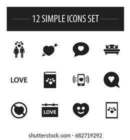 Set Of 12 Editable Passion Icons. Includes Symbols Such As Mattress, Textbook, Passion And More. Can Be Used For Web, Mobile, UI And Infographic Design.