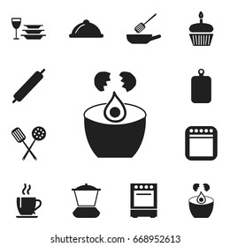 Set Of 12 Editable Restaurant Icons. Includes Symbols Such As Cooker, Cuisine Tools, Mixer And More. Can Be Used For Web, Mobile, UI And Infographic Design.