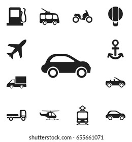 Set Of 12 Editable Shipment Icons. Includes Symbols Such As Aircraft, Chopper, Shipping And More. Can Be Used For Web, Mobile, UI And Infographic Design.