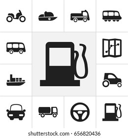 Set Of 12 Editable Shipment Icons. Includes Symbols Such As Automotive, Drive Control, Bogie And More. Can Be Used For Web, Mobile, UI And Infographic Design.