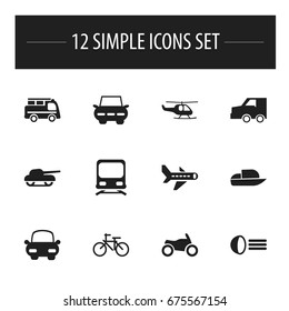 Set Of 12 Editable Shipment Icons. Includes Symbols Such As Luminary, City Drive, Wagon And More. Can Be Used For Web, Mobile, UI And Infographic Design.