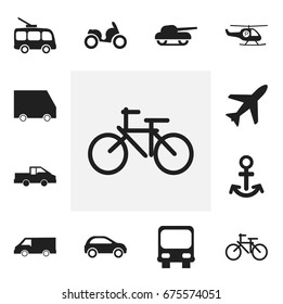 Set Of 12 Editable Shipment Icons. Includes Symbols Such As Weapon, Omnibus, Food Transport And More. Can Be Used For Web, Mobile, UI And Infographic Design.