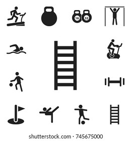 Set Of 12 Editable Sport Icons. Includes Symbols Such As Racetrack Training, Sportsman, Heft And More. Can Be Used For Web, Mobile, UI And Infographic Design.