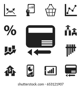 Set Of 12 Editable Statistic Icons. Includes Symbols Such As Upward Direction, Graph Information, Bar Chart And More. Can Be Used For Web, Mobile, UI And Infographic Design.