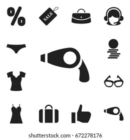 Set Of 12 Editable Trade Icons. Includes Symbols Such As Receptionist, Reticule, Trunks And More. Can Be Used For Web, Mobile, UI And Infographic Design.