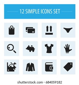 Set Of 12 Editable Trade Icons. Includes Symbols Such As Identification, Research, Direction And More. Can Be Used For Web, Mobile, UI And Infographic Design.