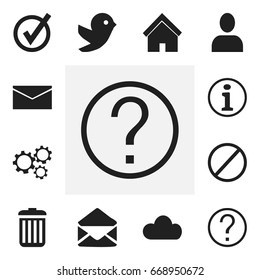Set Of 12 Editable Web Icons. Includes Symbols Such As Recycle Bin, Dove, Deny And More. Can Be Used For Web, Mobile, UI And Infographic Design.