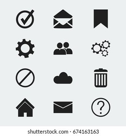 Set Of 12 Editable Web Icons. Includes Symbols Such As Quiz, Settings, Sky And More. Can Be Used For Web, Mobile, UI And Infographic Design.