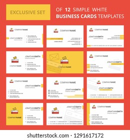 Set of 12 Email  Creative Busienss Card Template. Editable Creative logo and Visiting card background