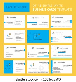 Set of 12 Energy power Creative Busienss Card Template. Editable Creative logo and Visiting card background