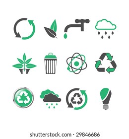 Set of 12 environmental designer elements graphics and icons