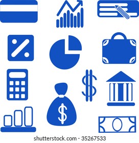 Set of 12 finance and money icons. Vector illustration