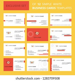Set of 12 Food Creative Busienss Card Template. Editable Creative logo and Visiting card background