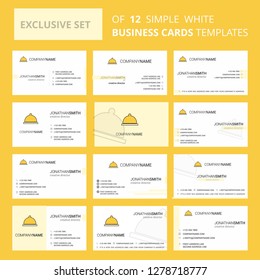 Set of 12 Food dish Creative Busienss Card Template. Editable Creative logo and Visiting card background