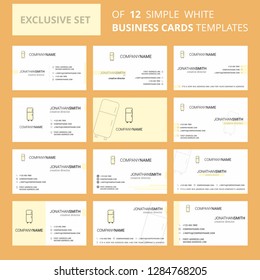 Set of 12 Fridge Creative Busienss Card Template. Editable Creative logo and Visiting card background