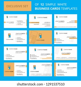 Set of 12 Fridge Creative Busienss Card Template. Editable Creative logo and Visiting card background