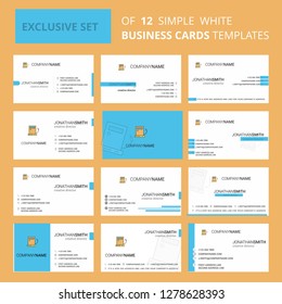 Set of 12 Fuel station Creative Busienss Card Template. Editable Creative logo and Visiting card background