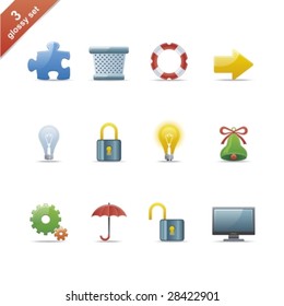 Set of 12 glossy web icons Part 3