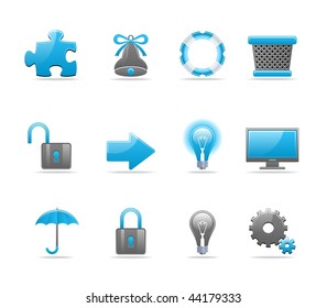 Set of 12 glossy web icons. Shopping, business and technology icon set. Part 3 (see other in my portfolio)