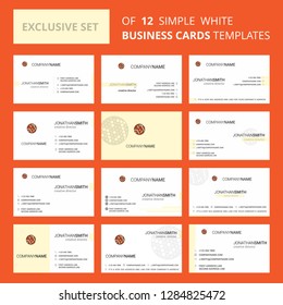 Set of 12 Golfball  Creative Busienss Card Template. Editable Creative logo and Visiting card background