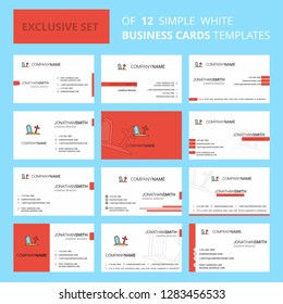 Set of 12 Graveyard  Creative Busienss Card Template. Editable Creative logo and Visiting card background