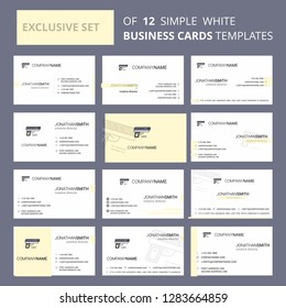 Set of 12 Gun Creative Busienss Card Template. Editable Creative logo and Visiting card background