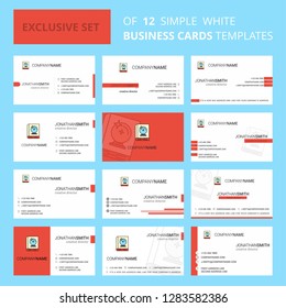 Set of 12 Halloween book  Creative Busienss Card Template. Editable Creative logo and Visiting card background