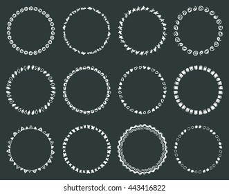 Set of 12 hand drawn ethnic frames.
