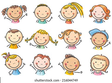 Kid Faces Vector Stock Vectors, Images & Vector Art | Shutterstock