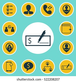Set Of 12 Hr Icons. Can Be Used For Web, Mobile, UI And Infographic Design. Includes Elements Such As Female, Dollar, Profile And More.