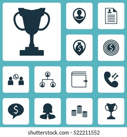 Set Of 12 Hr Icons. Can Be Used For Web, Mobile, UI And Infographic Design. Includes Elements Such As Structure, Prize, Stacked And More.