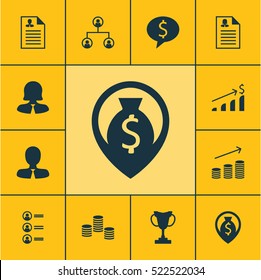 Set Of 12 Hr Icons. Can Be Used For Web, Mobile, UI And Infographic Design. Includes Elements Such As Cup, Discussion, Pin And More.