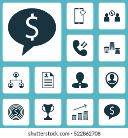 Set Of 12 Hr Icons. Can Be Used For Web, Mobile, UI And Infographic Design. Includes Elements Such As Increase, Pin, Opinion And More.