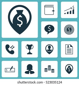 Set Of 12 Hr Icons. Can Be Used For Web, Mobile, UI And Infographic Design. Includes Elements Such As Goal, Profile, Bank And More.