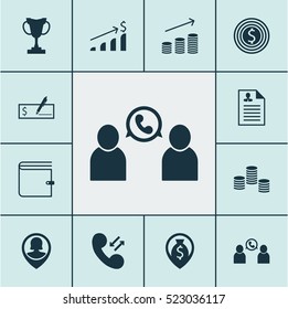 Set Of 12 Hr Icons. Can Be Used For Web, Mobile, UI And Infographic Design. Includes Elements Such As Conference, Resume, Call And More.