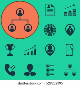 Set Of 12 Hr Icons. Can Be Used For Web, Mobile, UI And Infographic Design. Includes Elements Such As Tournament, Job Applicants, Cellular Data And More.