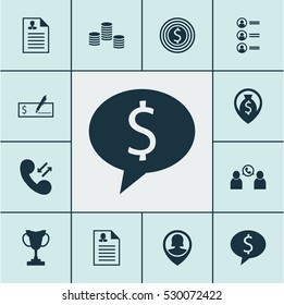 Set Of 12 Hr Icons. Can Be Used For Web, Mobile, UI And Infographic Design. Includes Elements Such As Curriculum Vitae, Money Navigation, Business Deal And More.