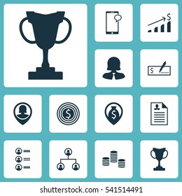 Set Of 12 Hr Icons. Includes Messaging, Business Goal, Business Woman And Other Symbols. Beautiful Design Elements.