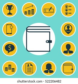 Set Of 12 Human Resources Icons. Can Be Used For Web, Mobile, UI And Infographic Design. Includes Elements Such As Dollar, List, Applicants And More.