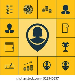 Set Of 12 Human Resources Icons. Can Be Used For Web, Mobile, UI And Infographic Design. Includes Elements Such As Success, List, Chat And More.