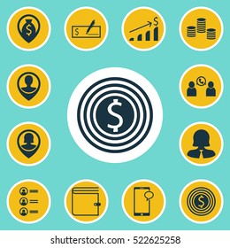 Set Of 12 Human Resources Icons. Can Be Used For Web, Mobile, UI And Infographic Design. Includes Elements Such As Job, Profile, Employee And More.