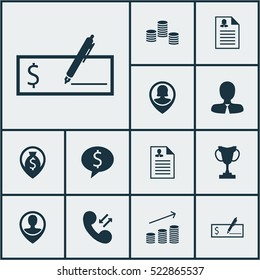 Set Of 12 Human Resources Icons. Can Be Used For Web, Mobile, UI And Infographic Design. Includes Elements Such As Check, Profile, Phone And More.